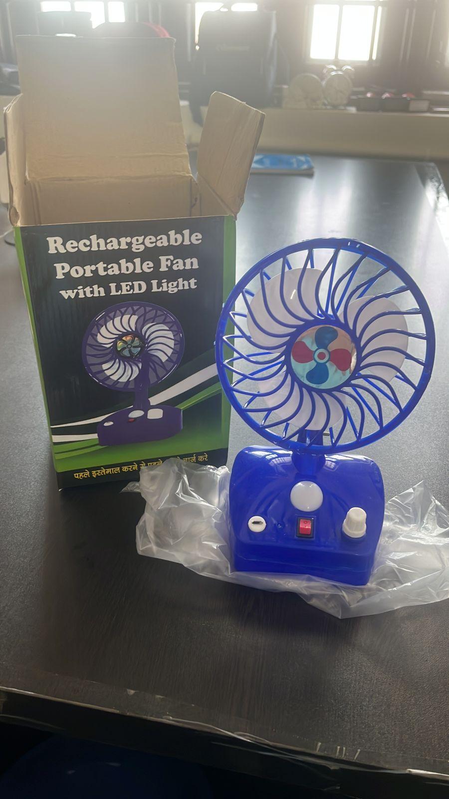 2 IN 1 Rechargeable Portable Table Fan with LED light