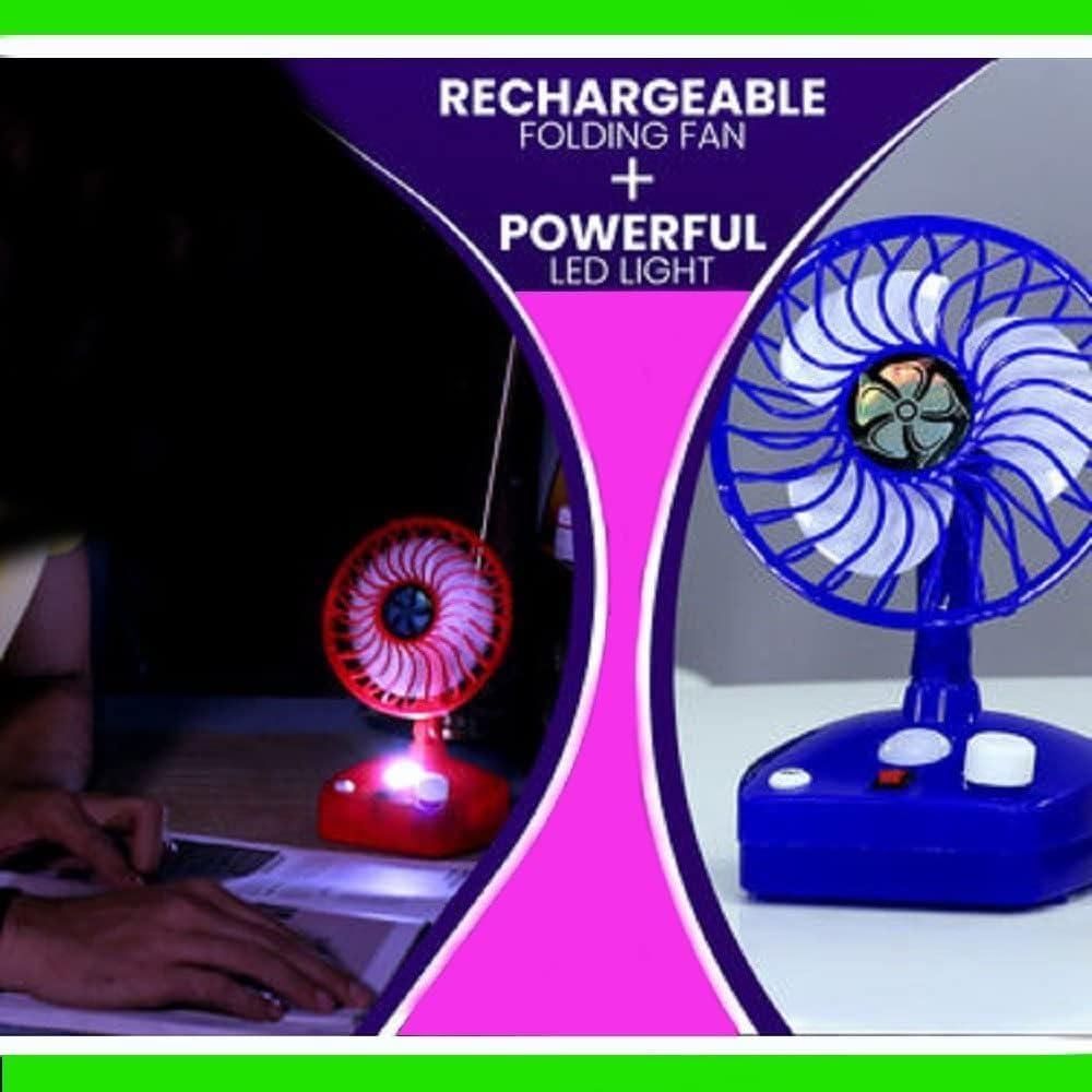 2 IN 1 Rechargeable Portable Table Fan with LED light